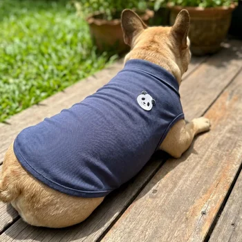 Maglietta Polo per Cani con Ricamo Panda, Morbida e Traspirante, Senza Maniche, Abbigliamento per Cani, Outfit per Passeggiate Quotidiane per Tutte le Razze Piccole e Medie