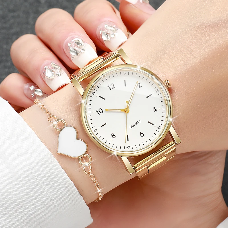 2 4PCS Arabic Dial Women Watches Simple