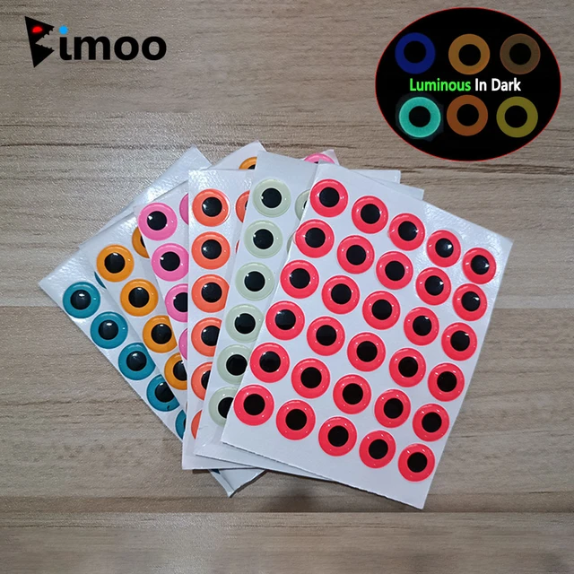 Bimoo 100PCS Luminous Epoxy 3D Fish Eyes Fly Tying Material For