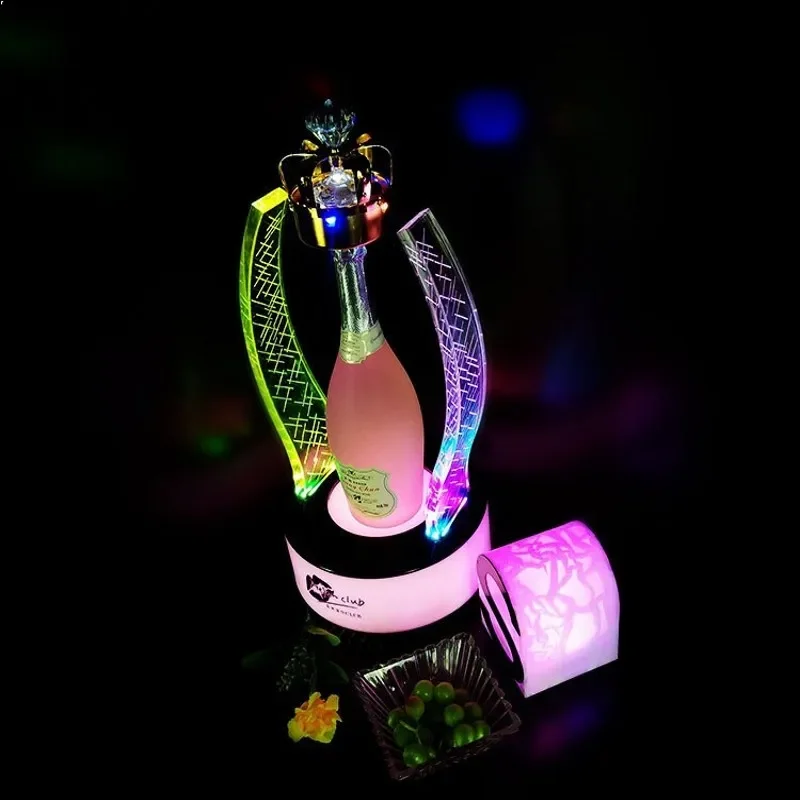 New Imperial Crown GlowBar LED Rechargeable Wine Bottle Presenter Champagne Glorifier Display VIP Service Tray For NightClub
