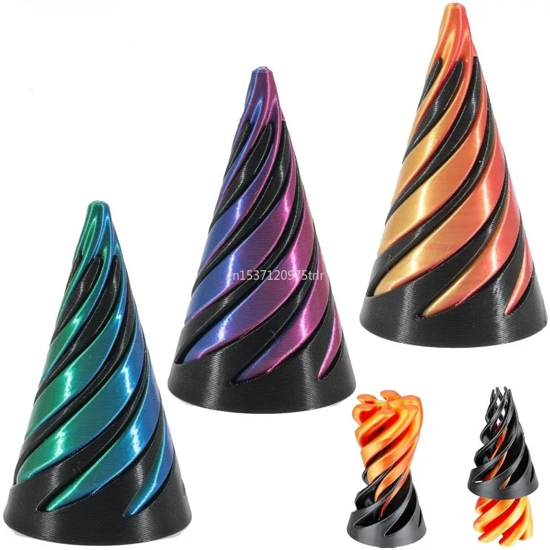 3D Printed Spiral Fidget Toys Decompression Spinning Three-Dimensional Structure Fingertip Dual Color Stress Relief Toy fidget toys anti stress toys mini fingertip toy