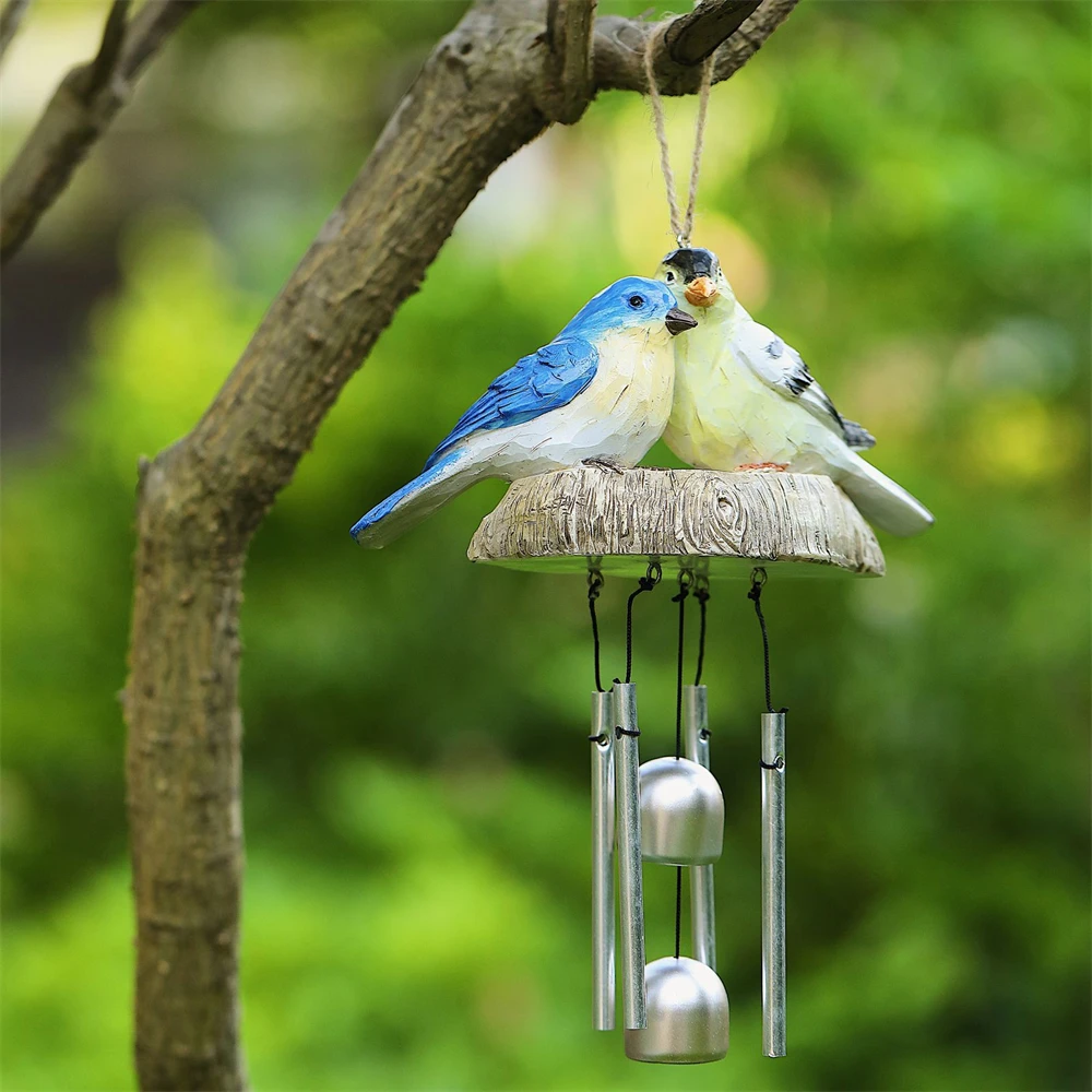 Outdoor Countryside Birds Wind Chimes Home Decorations Garden Courtyard Decorations Resin Bird Wind Chimes with Bell 5