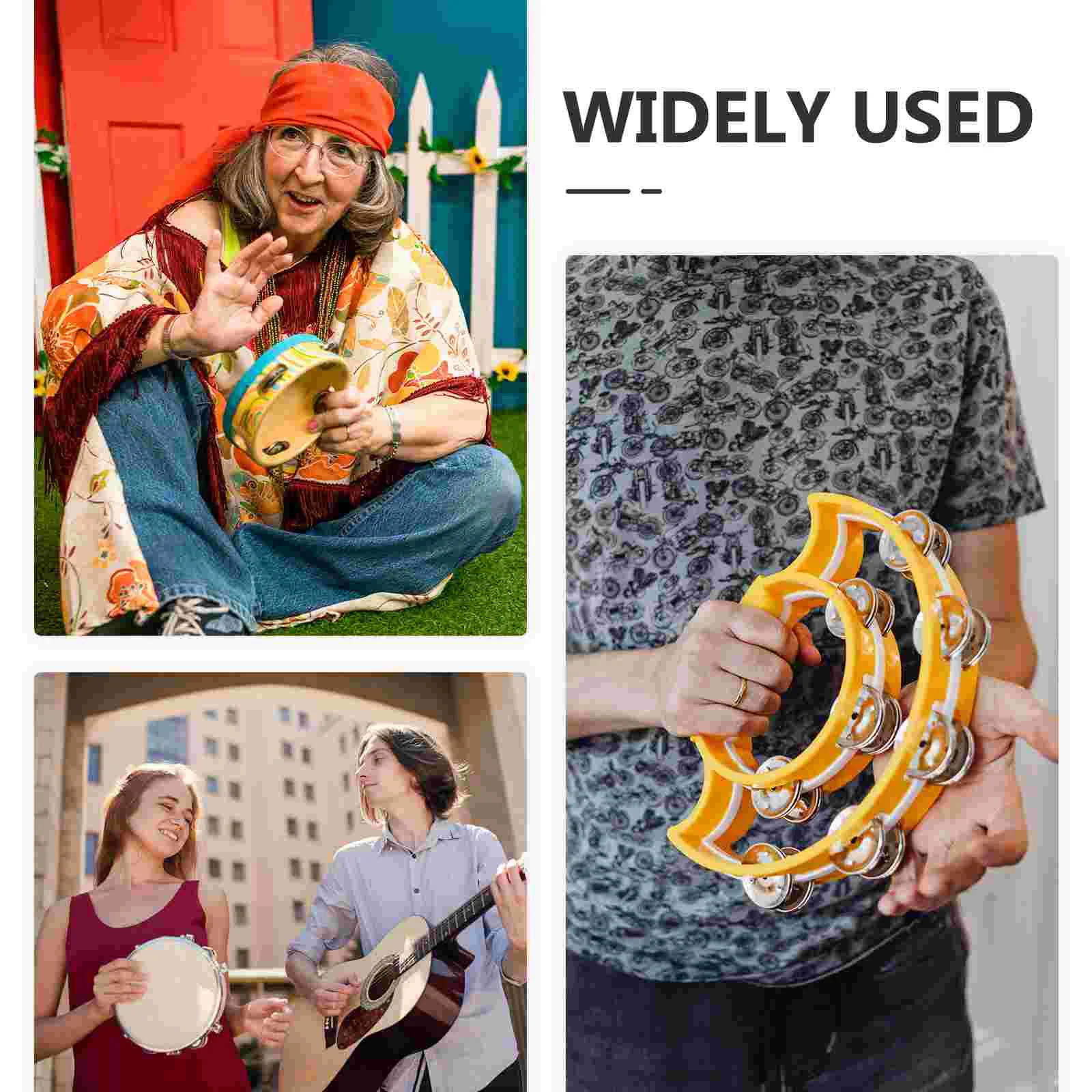 Tambourine Tambourines with Ribbons Percussion Aldult Drum Polyester Professional