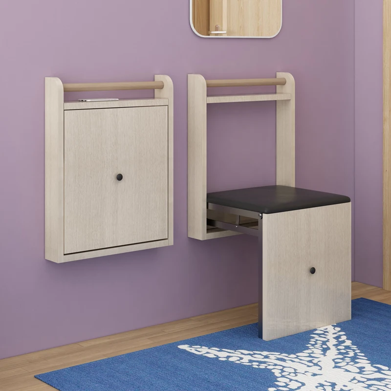 

Folding Shoe Stool Shower Chair Wall Mounted Hidden Wall Chair Hallway Relaxing Retractable Cadeiras De Banho Stool Chair EB50FS