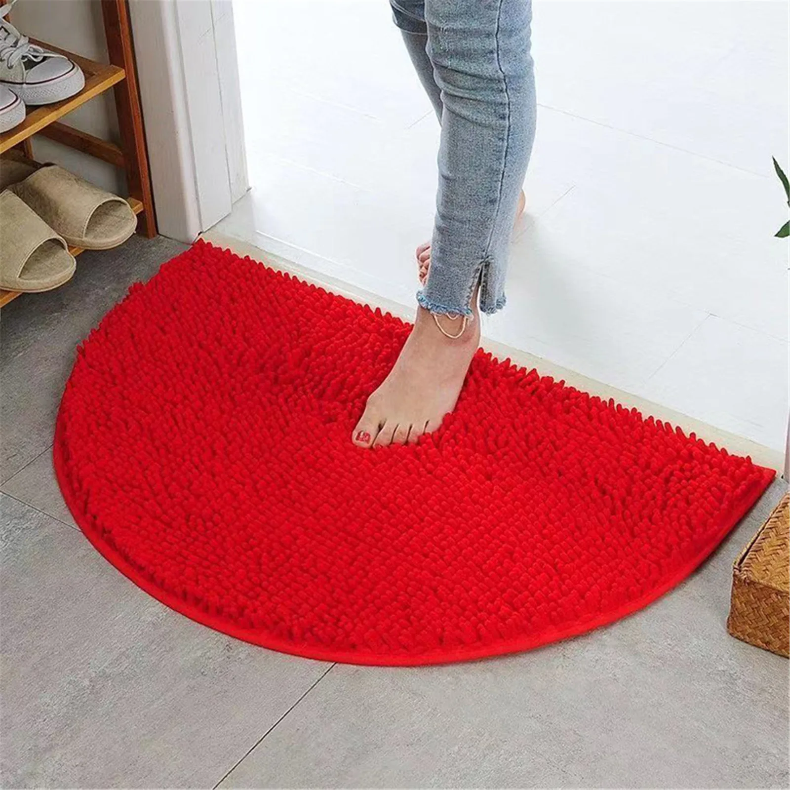 DoormatOutdoorEntranceSemicircularCarpetAbsorbentFloorMatToilet