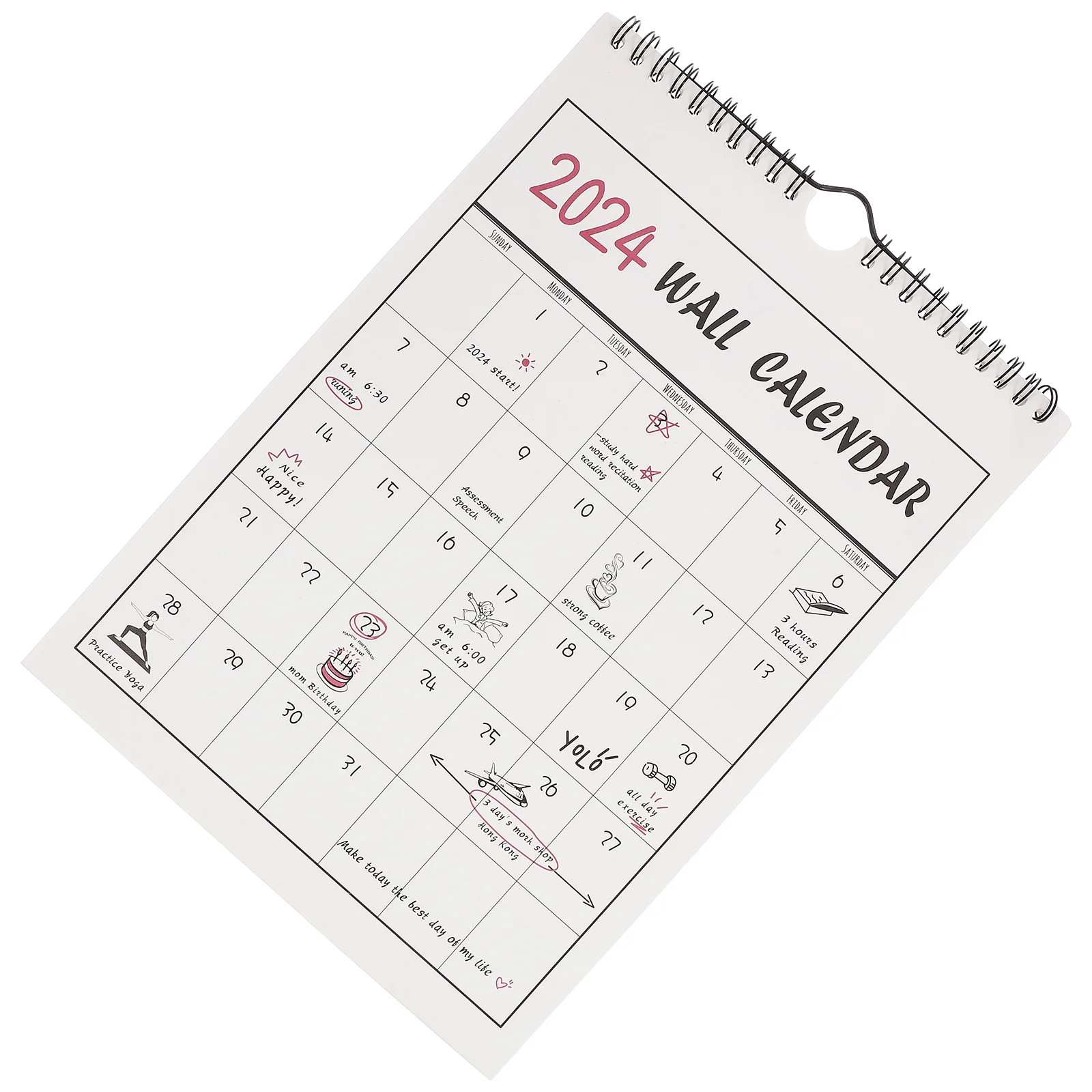 Planning Calendar Sturdy Countdown Room Daily Wall Hanging Calendar Home Appointment Hanging for Home Office School