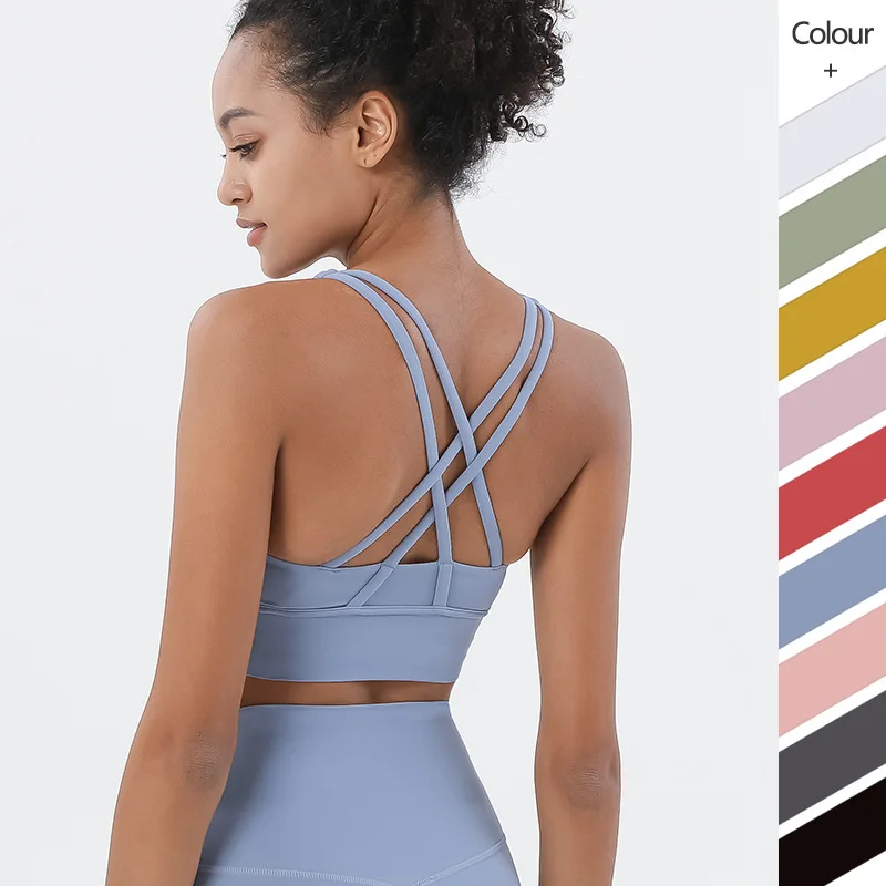2024 Women Yoga Bra Sexy Fitness Tank Tops Naked Feel Sport Bra Gym Vest Female Camisole Workout Underwear Sportswear Outfit