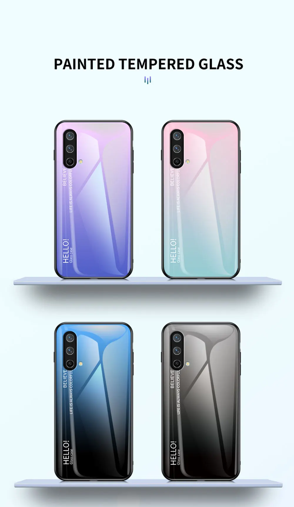 One Plus Ace étui en verre DECLAREYAO Coque en verre trempé dur mince pour OnePlus 10 9 9R 9RT 8 8T 7 7T Pro 6 6T Nord N10 N2_voghion.com