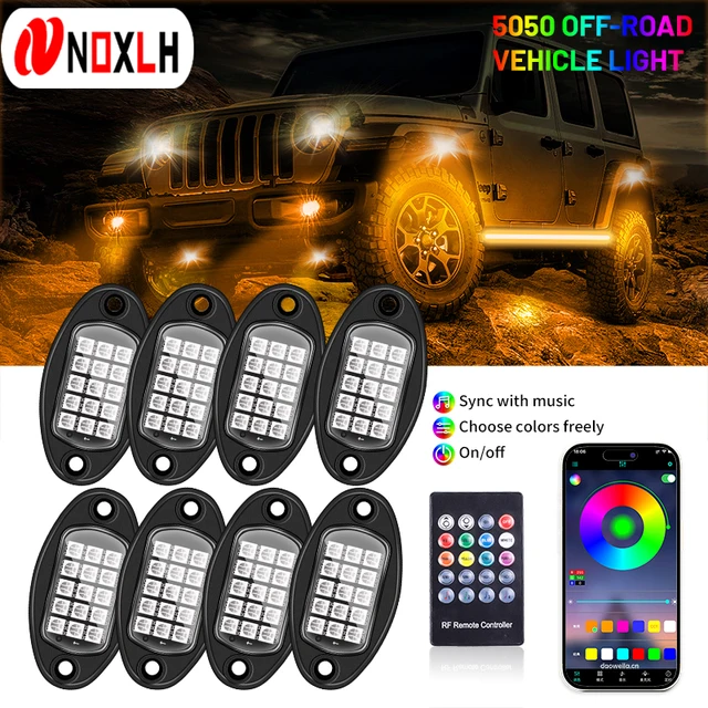 12V RGB Lights Car Chassis Undergolw Decorative Ambient Lamps LED Backlight Smart Decorative Atmosphere for Boat Jeep Off Road