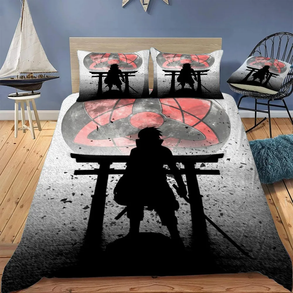 

Sasuke Uchiha Bedding Set Soft Duvet Cover Comfoter Bedding Quilt Cover with Pillowcase Queen King Size Dropshipping