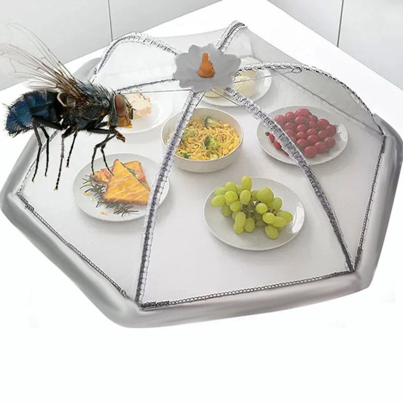 Foldable Breathable Dining Net Cover Dining Table Cover Food Dustproof Insect-proof Vegetable Fruit Umbrella