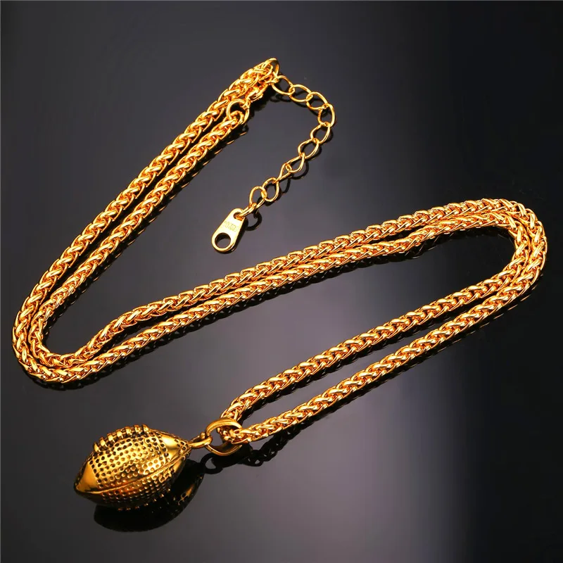 ChainsPro Football Men Pendant Stainless Steel Team Football Necklace Women Gold/Silver Color Sport American Men Jewelry P573