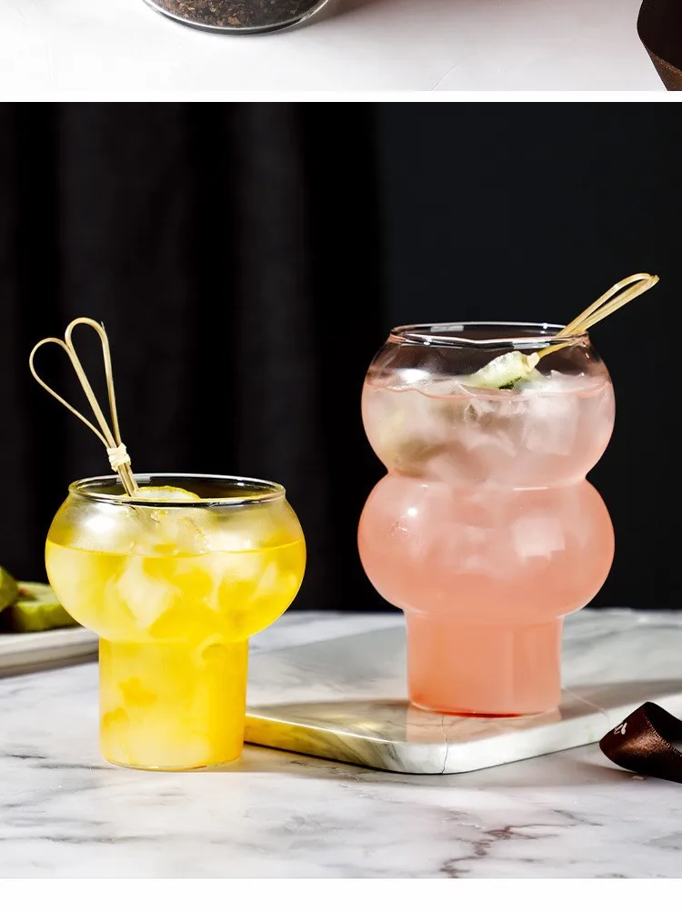 Creative Coffee Mug Gourd Shape Cocktail Glass Cup Yogurt Dessert Glass Mug Drinkware For Gift