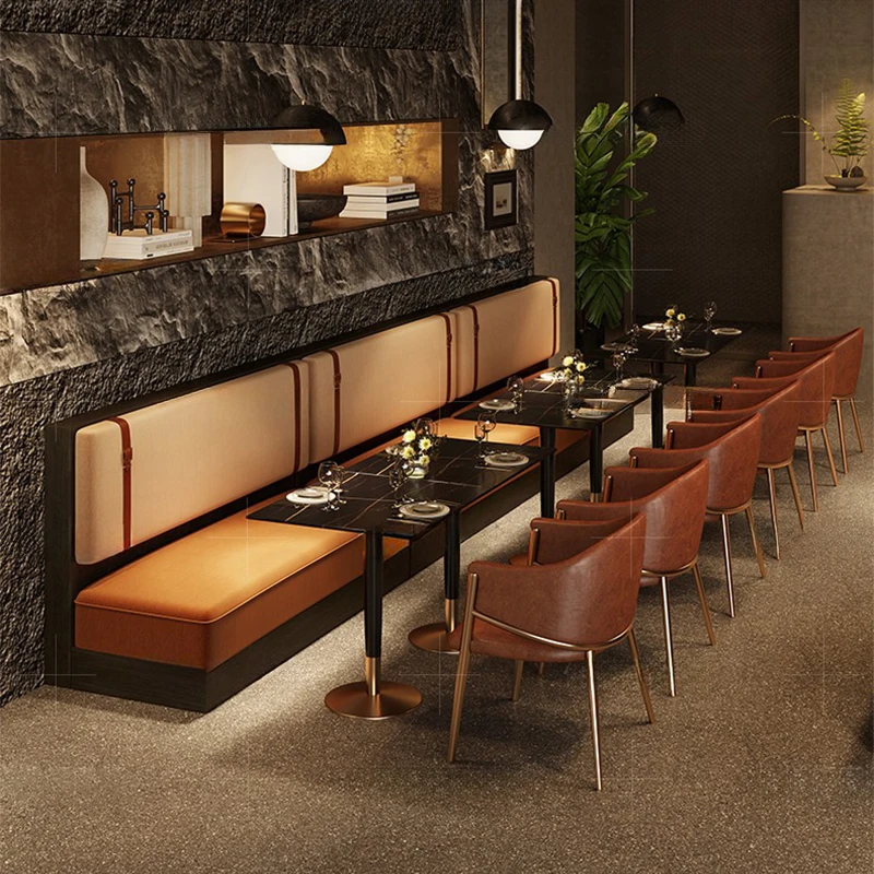 Modern Fashion Party Durable Leather Chairs and Sofas for Fast Food Restaurants Coffee Shops