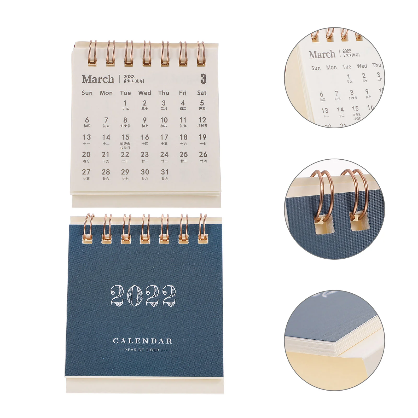 

2022 Desk Calendar Schedule Table Mini for Household Desktop Decorative Folding