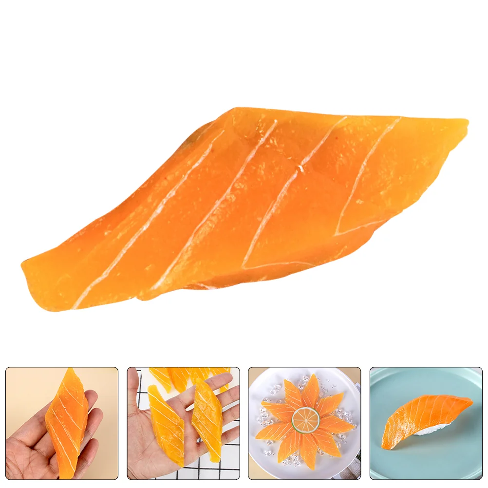 

3 Pcs Simulated Sashimi Food Fake Dining Table Restaurant Salmon Props Pvc Showcase Artificial Slices Model