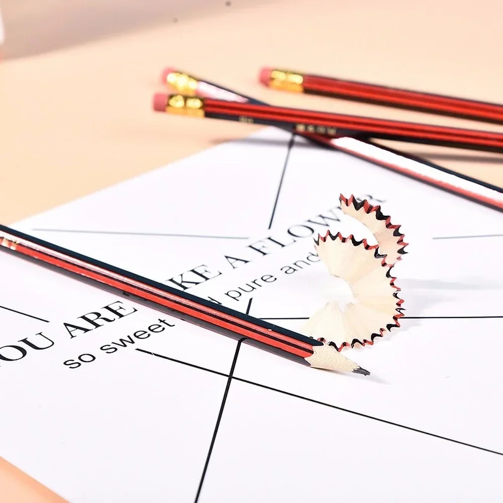 10Pcs /Lot Sketch Pencil HB  Wooden Graphites With Eraser Children Drawing  Writing Stationery School Supplies 3
