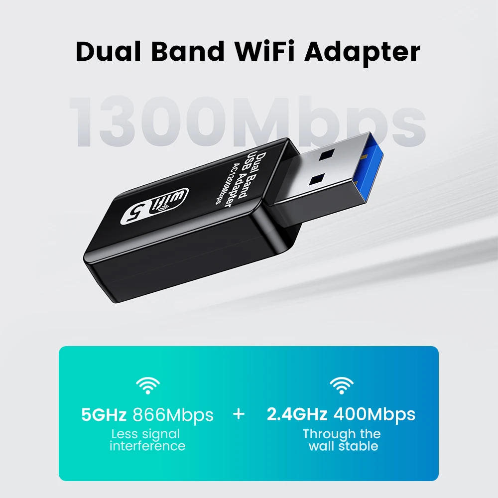 wifi adapter for pc 5ghz Wi-fi Adapter Wifi Usb 3.0 Adapter 1300M Wi fi Antenna Ethernet Adaptor For Pc Laptop Network Card 5g Wifi Dongle Receiver usb wifi adapter