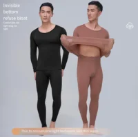 Sous-vêtement thermique ultra-fin pour hommes, 1 pièce, haute élasticité, grande taille, température constante, sans couture, manches longues, ensemble de fond 4