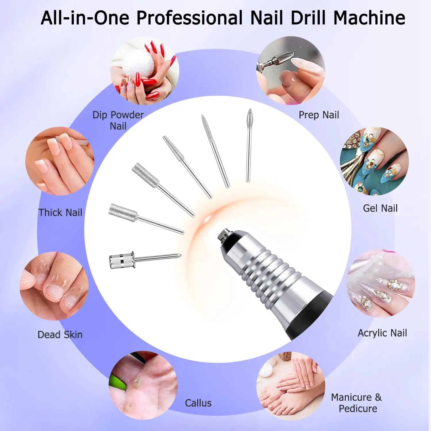 Acrylic Nail Drill Electric Nail Drill nail drill With Foot Pedal E File Manicure Set Electric File With NailDrill Bits