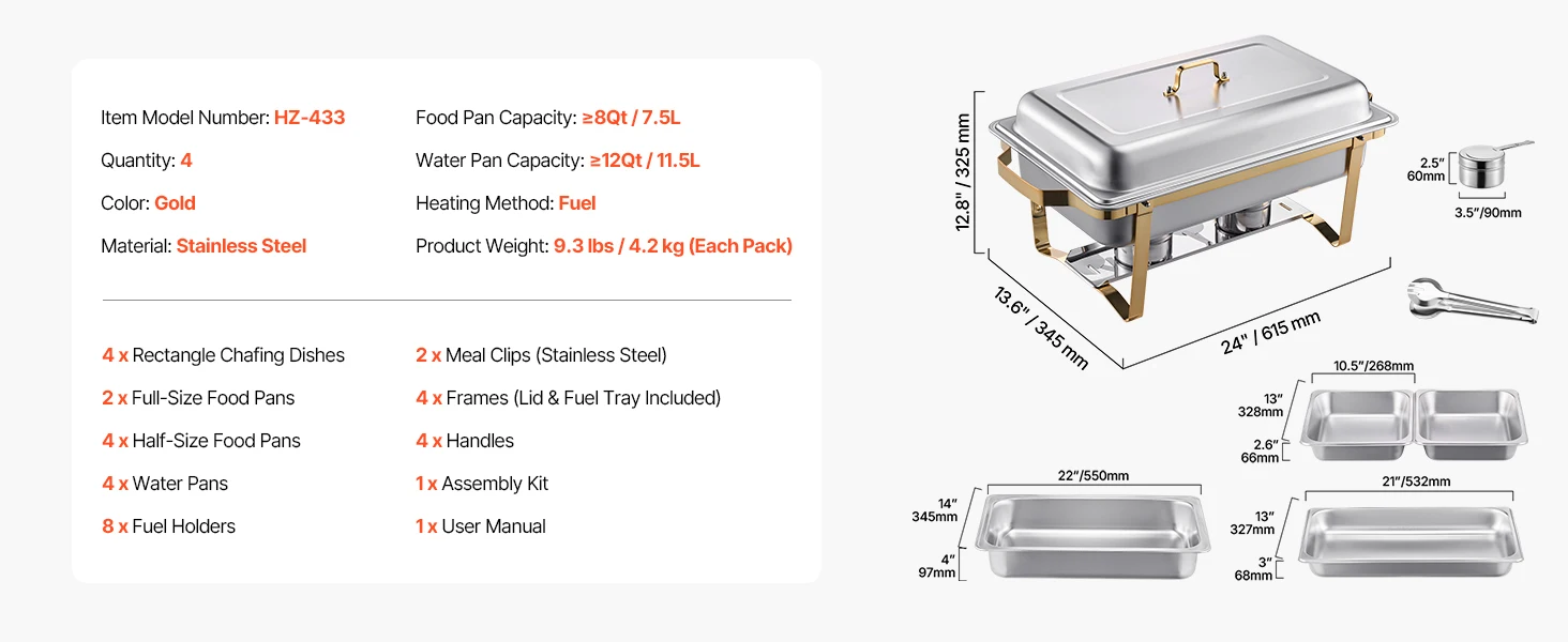 Chafing dish set display