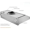 30 Inch Range Hood, 7” High Stainless Steel Under Cabinet Range Hood 4 Speeds, 8” Round Top Vent, 1000CFM 2 LED Lights 3