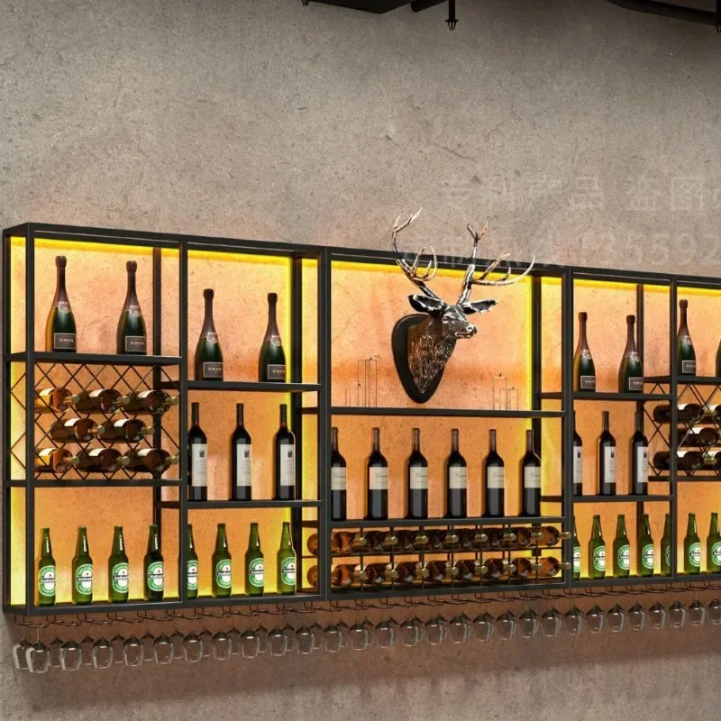 Assemble Industrial Bar Bar Wine Glass Wall Stand Entrance Corner Cabinet Drink Showcase Furniture Mini Hall Gabinete Shelf Shop