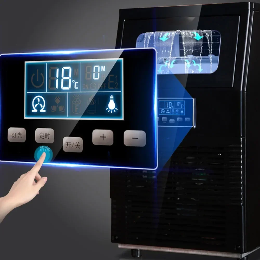 Fully Automatic Cubic Ice Maker, Water Inlet Brake Ice Maker, Desktop Commercial Mini Device