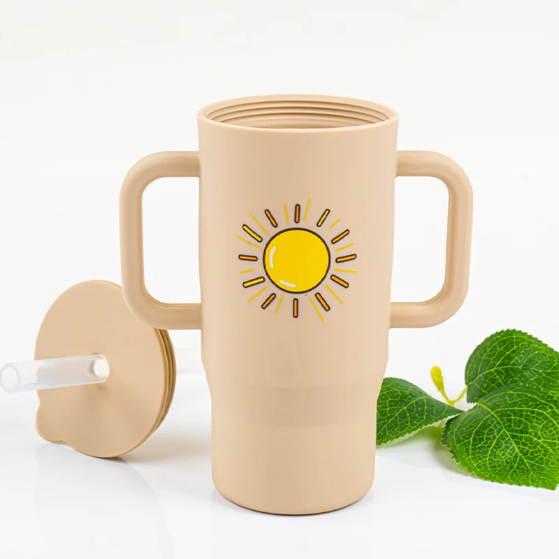 스탠리 학습용 컵, 식품등급 실리콘 직접 마시는 컵,  및 어린이용 낙하 방지 빨대컵, 물 마시는 법 배우기, 가정 훈련