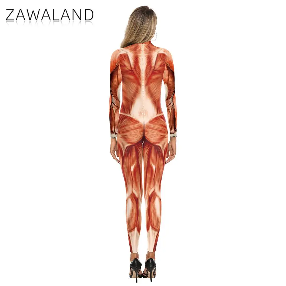 Zawaland Spandex Bodysuit Cosplay Costume Long Sleeve For Men and Women Halloween Carnival Party