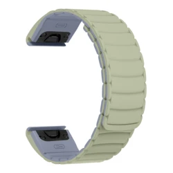 Magnetic Silicone Strap Bracelet for Garmin Watches - 22mm & 26mm Options (Light Green)