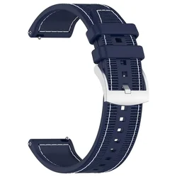 Versatile Silicone & Woven 22mm Smartwatch Strap Bracelet for 22mm Watch Band (Midnight Blue)