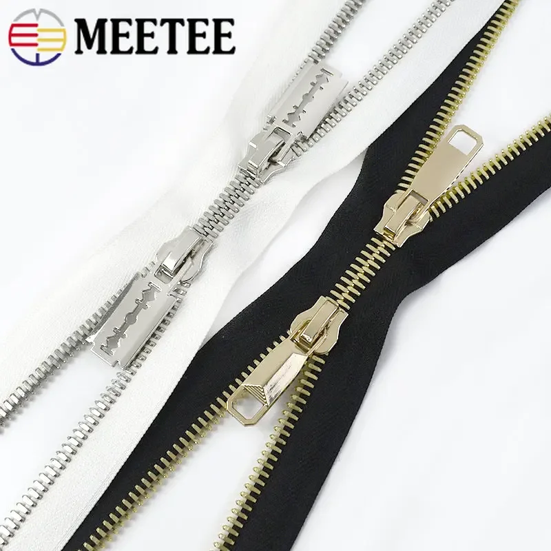 70/80/100cm 8# Metal Zippers Eco-friendly Open-End Zipper for Down Coat  Jacket DIY Sewing Garments Accessories