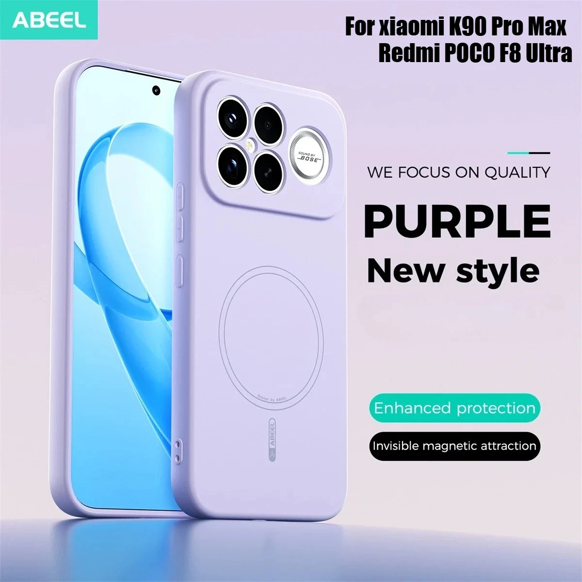 Premium Liquid Silicone Magnetic Phone Case with Wireless Charging Compatibility and Soft Touch Protection