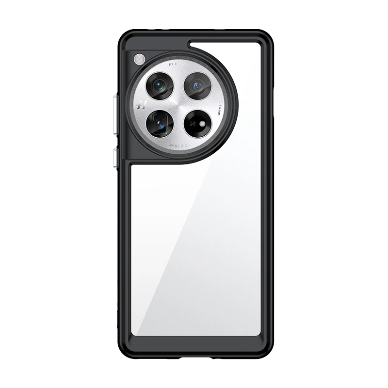 OnePlus 12 Clear Case with Hard PC Back and Soft TPU Bumper - Camera Lens Protection Transparent Cover