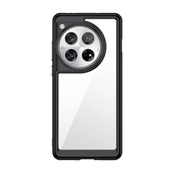 OnePlus 12 Clear Case with Hard PC Back and Soft TPU Bumper - Camera Lens Protection Transparent Cover for OnePlus 12 (Black)
