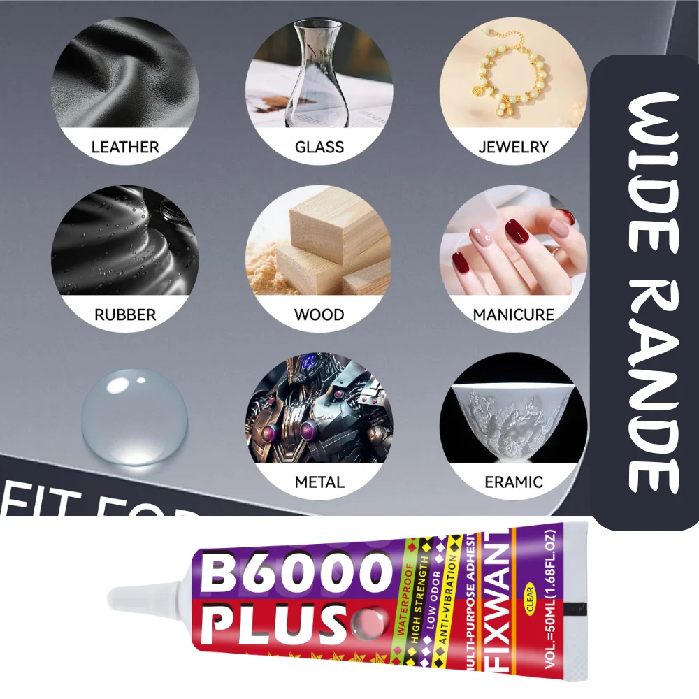B-6000 Upgrade Transparent Glue for Rubber Wood Metal Paper Glass Resin B6000 PLUS Adhesive Jewelry Strong Fabric Plastic 4