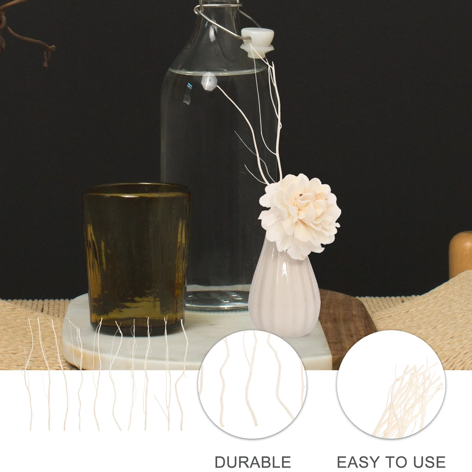 10 Pcs Willow Flower Diffuser Stick Oil for Bathroom Desk Office Mini Plant Diffusers