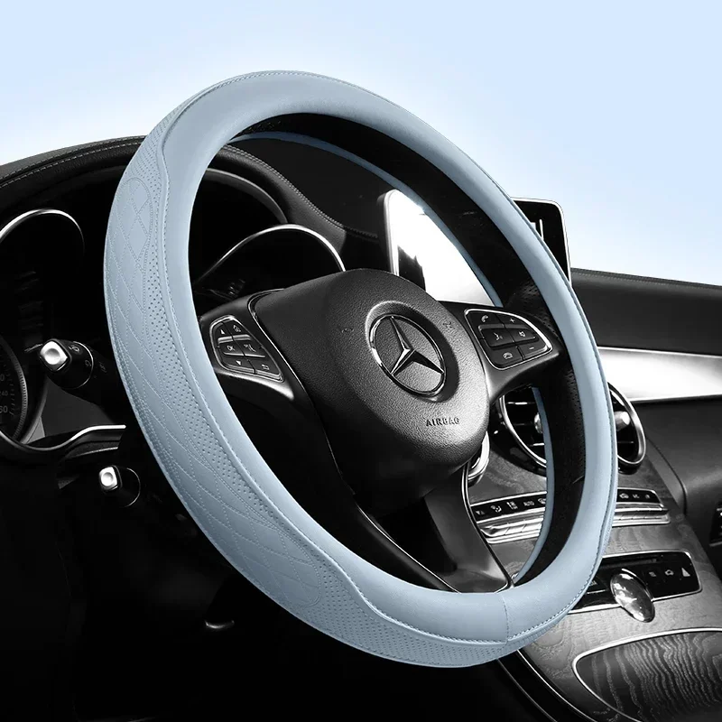 Breathable PU Leather Steering Wheel Cover Anti Slip Accessory