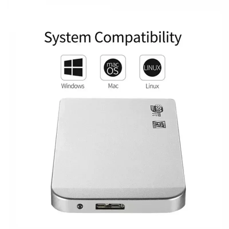 레노버 USB 3.0 SSD 인클로저 4TB 고속 외장 하드 드라이브 케이스 HDD 박스 ABS 소재, 데이터 케이블 포함, 휴대용 저장 장치용