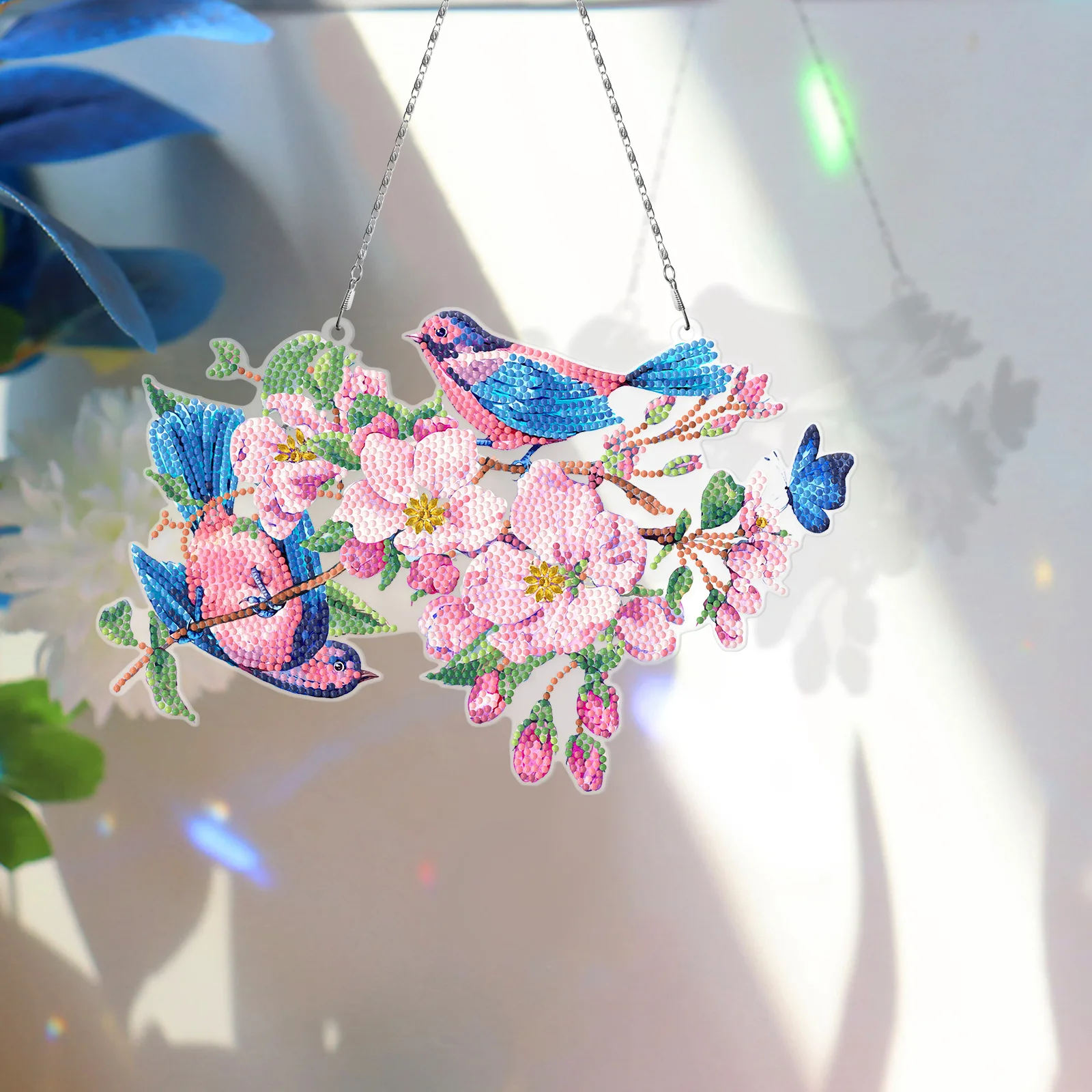 

DIY Diamond Painting Wreath with LED Light Special-shaped Diamond Embroidery Mosaic Hanging Pendant Art Crafts Home Decor Gift