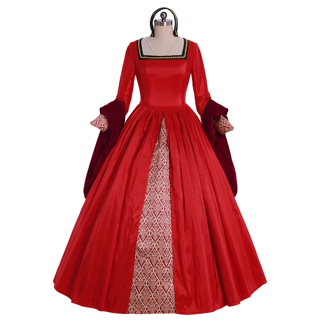 

Elizabeth Tudor Queen Red Dress Elizabeth Tudor Period Anne Boleyn Cosplay Costume Medieval Ball Gown Custom Made