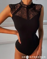 Kimberly Lace Patchwork Round Neck Bodysuit 1