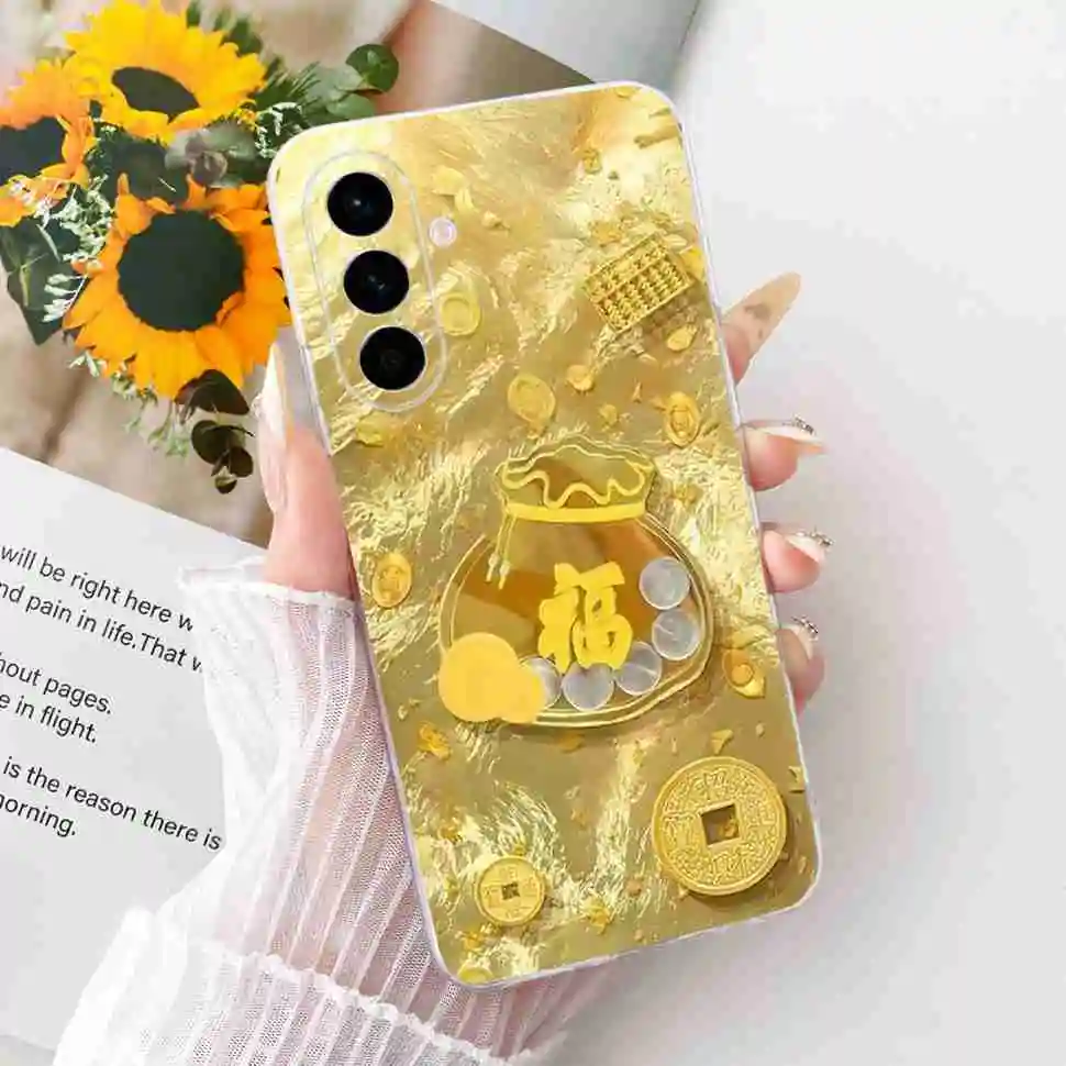 Cute Cat & Floral Design Soft TPU Clear Phone Case with Bumper Shell