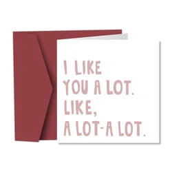 Charming 'I Like You A Lot' Greeting Card with Envelope - Cute Love & Friendship Card - 15.1x15.1cm (Card with Envelope)
