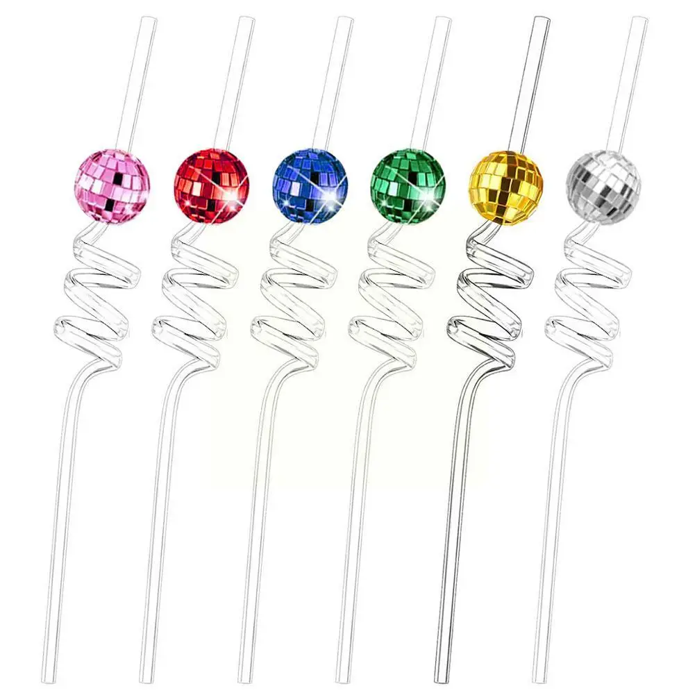 Disco Ball Paper Straws - 12pcs.