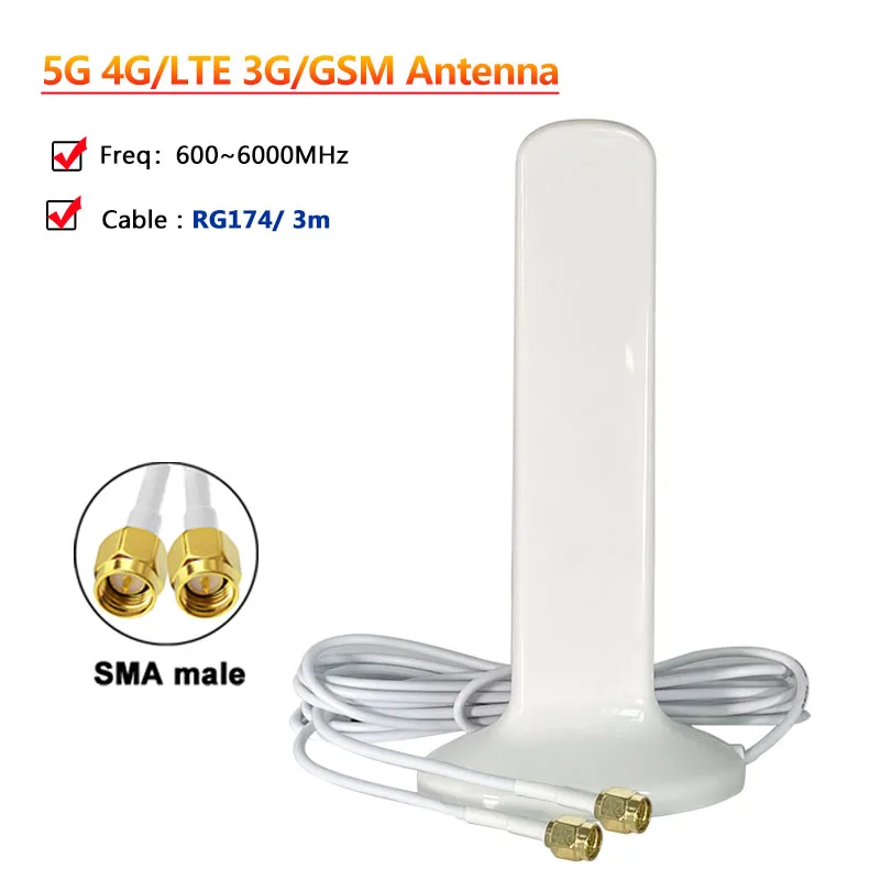 Antenna 5G/4G Omnidirezionale 18DBI - Per Router, Telecamere E Estensori Segnale | Bianco