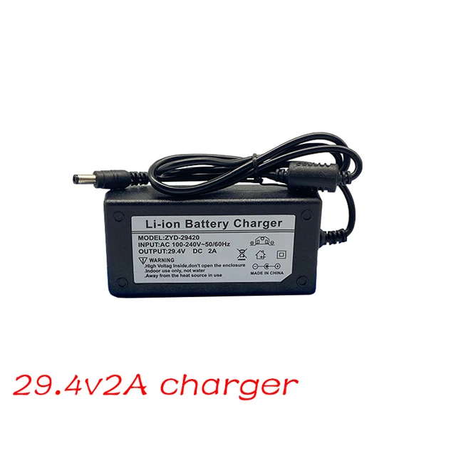 24v 58000mahh 7s3p 18650 Battery Pack 2A Charger Lithium Rechargeable