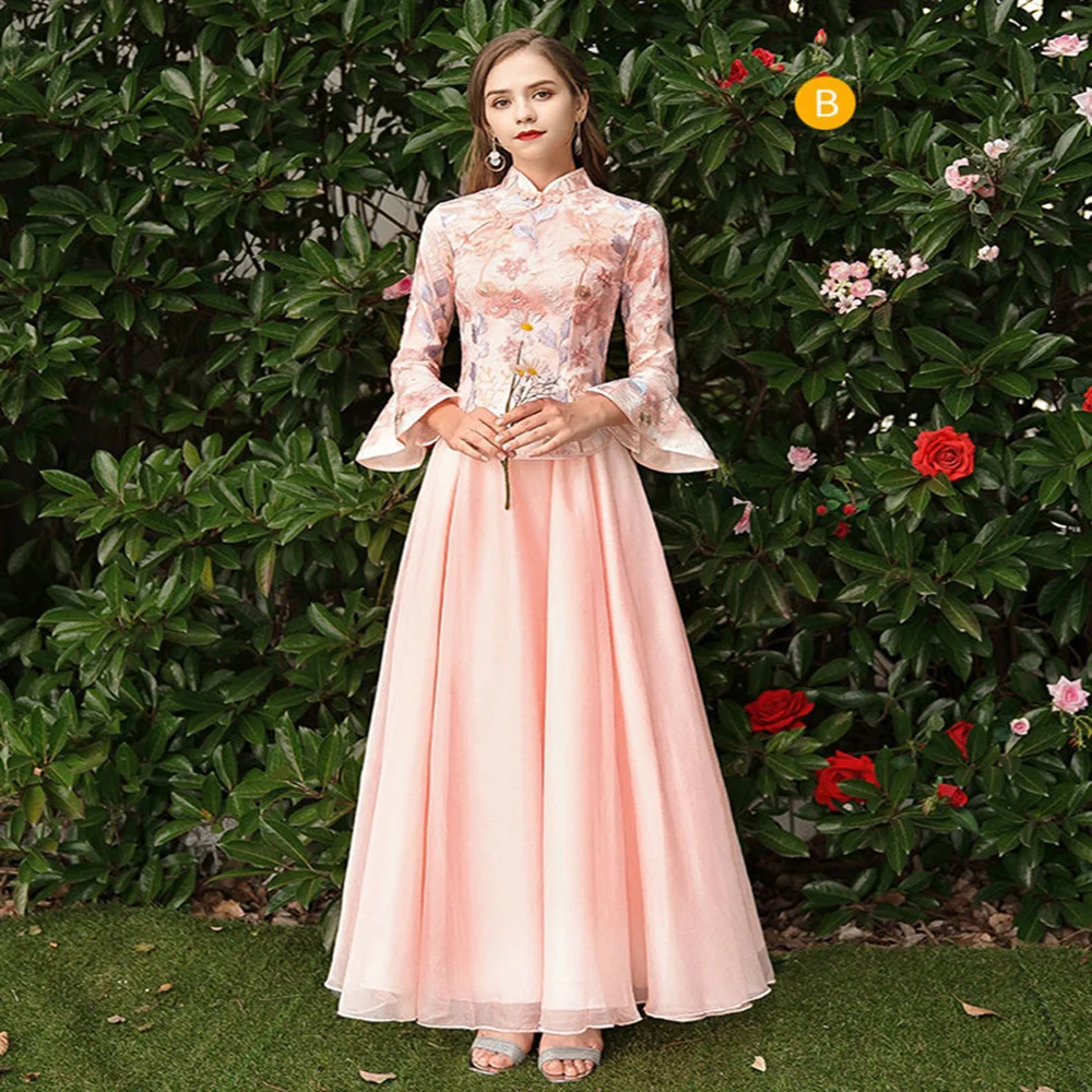 

Китайская вышивка Hanfu, новое летнее приталенное платье для сестер, платье подружки невесты