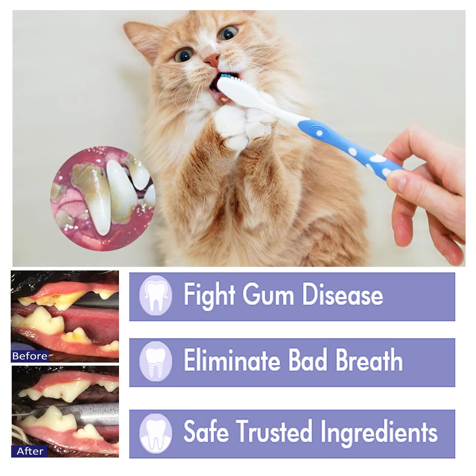 YEGBONG Pet Toothpaste 50g, Anti-gingivitis Enzyme Toothpaste Reduces Plaque And Tartar Buildup And Is Safe For Puppies